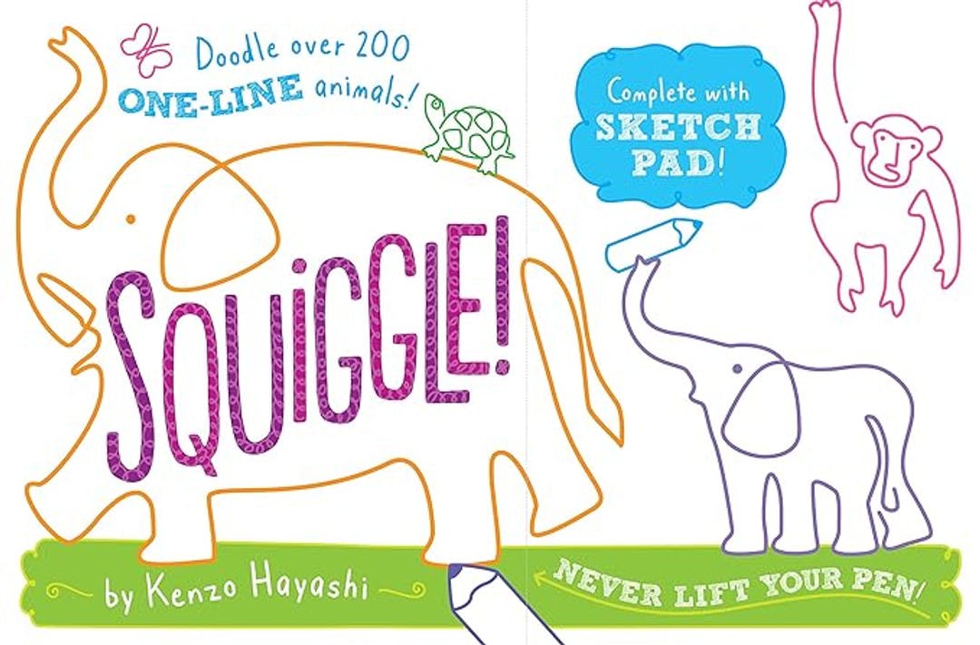 Squiggle! Doodle Over 200 One-Line Animals!